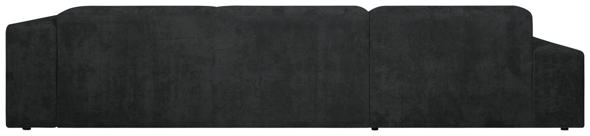 ECKSOFA HANNAH Schwarz Cord  - Schwarz, Design, Kunststoff/Textil (170/343cm) - MID.YOU