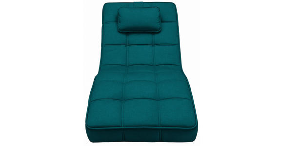 RELAXLIEGE Webstoff Petrol  - Petrol/Schwarz, Design, Textil/Metall (74/86/162cm) - Hom`in