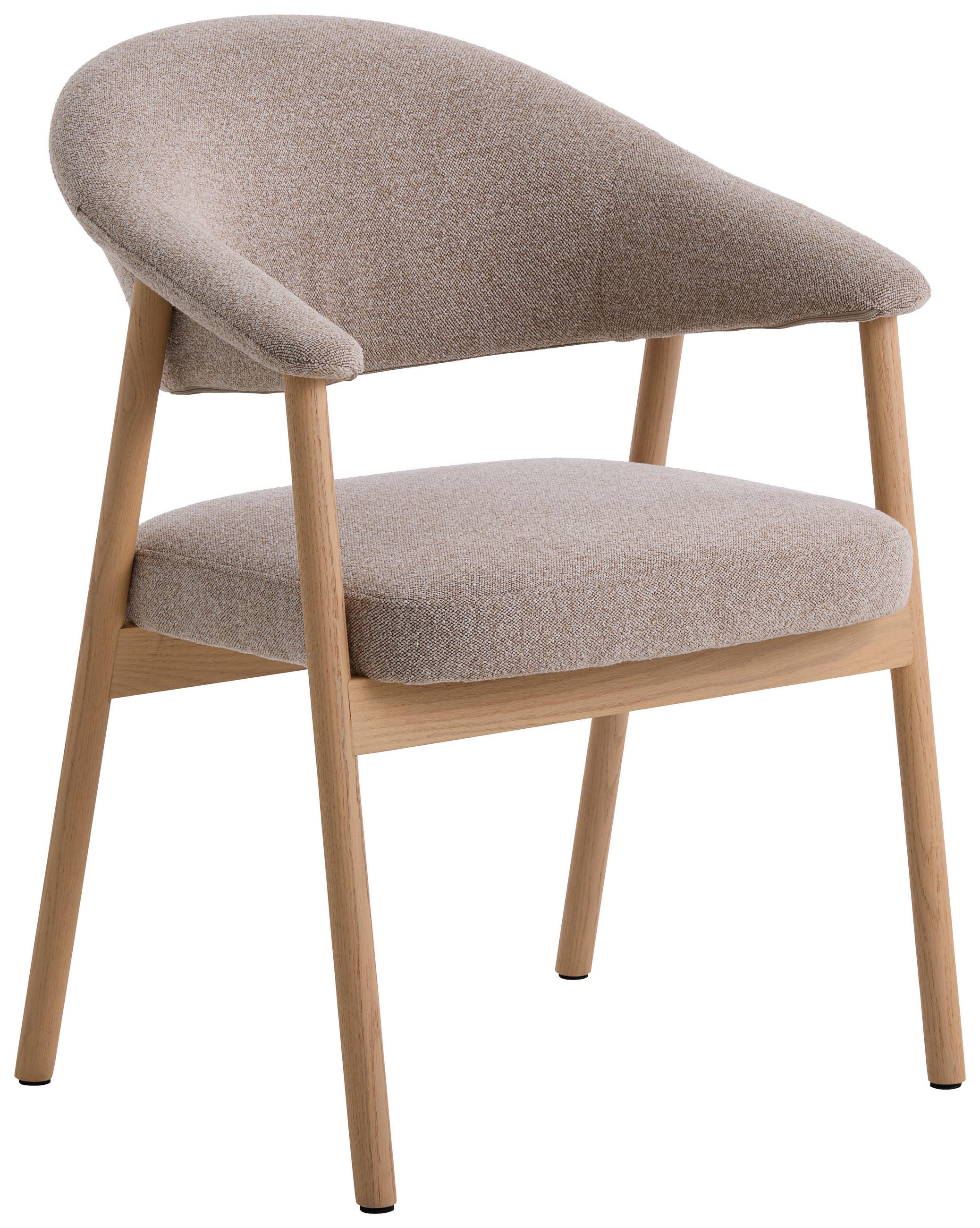 ARMLEHNSTUHL  in Flachgewebe  - Sandfarben/Eichefarben, KONVENTIONELL, Holz/Textil (63/81/63cm) - Ambia Home