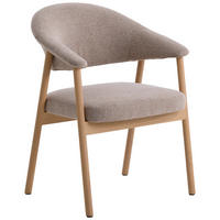 ARMLEHNSTUHL  in Flachgewebe  - Sandfarben/Eichefarben, KONVENTIONELL, Holz/Textil (63/81/63cm) - Ambia Home
