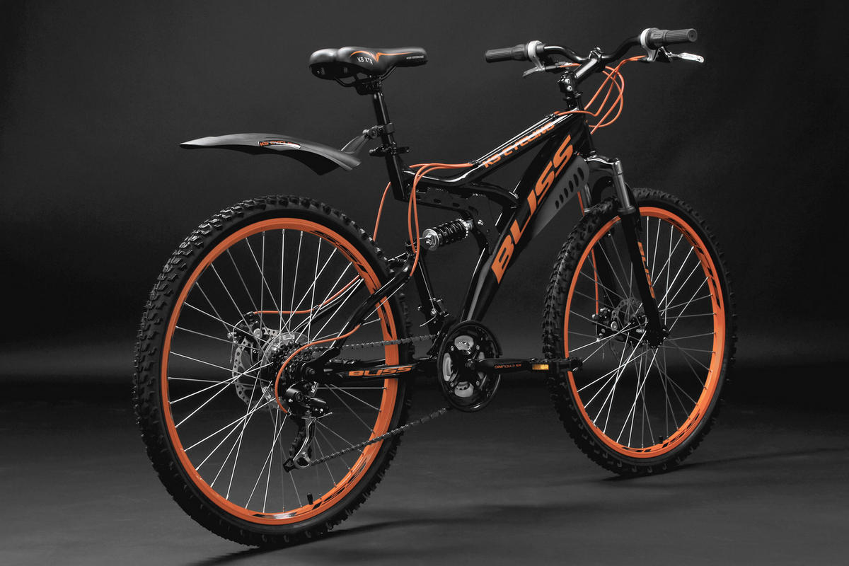 MOUNTAINBIKE 26 Zoll Herren  - Schwarz/Orange, Basics, Metall - KS Cycling
