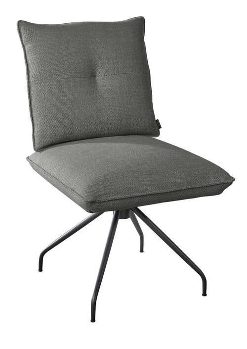 STUHL  in Stahl Struktur Metall, Textil  - Schwarz/Grau, Design, Textil/Metall (50/90/70cm) - Dieter Knoll