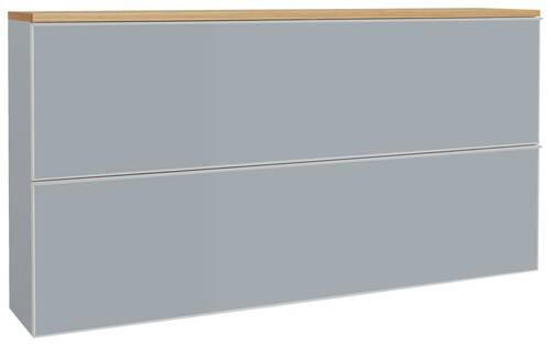 HÄNGESCHUHSCHRANK Balkeneiche furniert Grau, Eichefarben - Eichefarben/Silberfarben, Design, Glas/Holz (160/83/31cm)