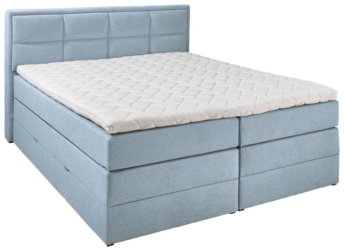 BOXSPRINGBETT 180/200 cm  in Türkis  - Türkis/Schwarz, KONVENTIONELL, Kunststoff/Textil (180/200cm) - Carryhome