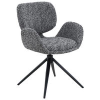 ARMLEHNSTUHL  Sitzfläche 360° drehbar, automatische Rückholfunktion Chenille  - Schwarz, Design, Textil/Metall (58,5/83,5/61,5cm) - Novel