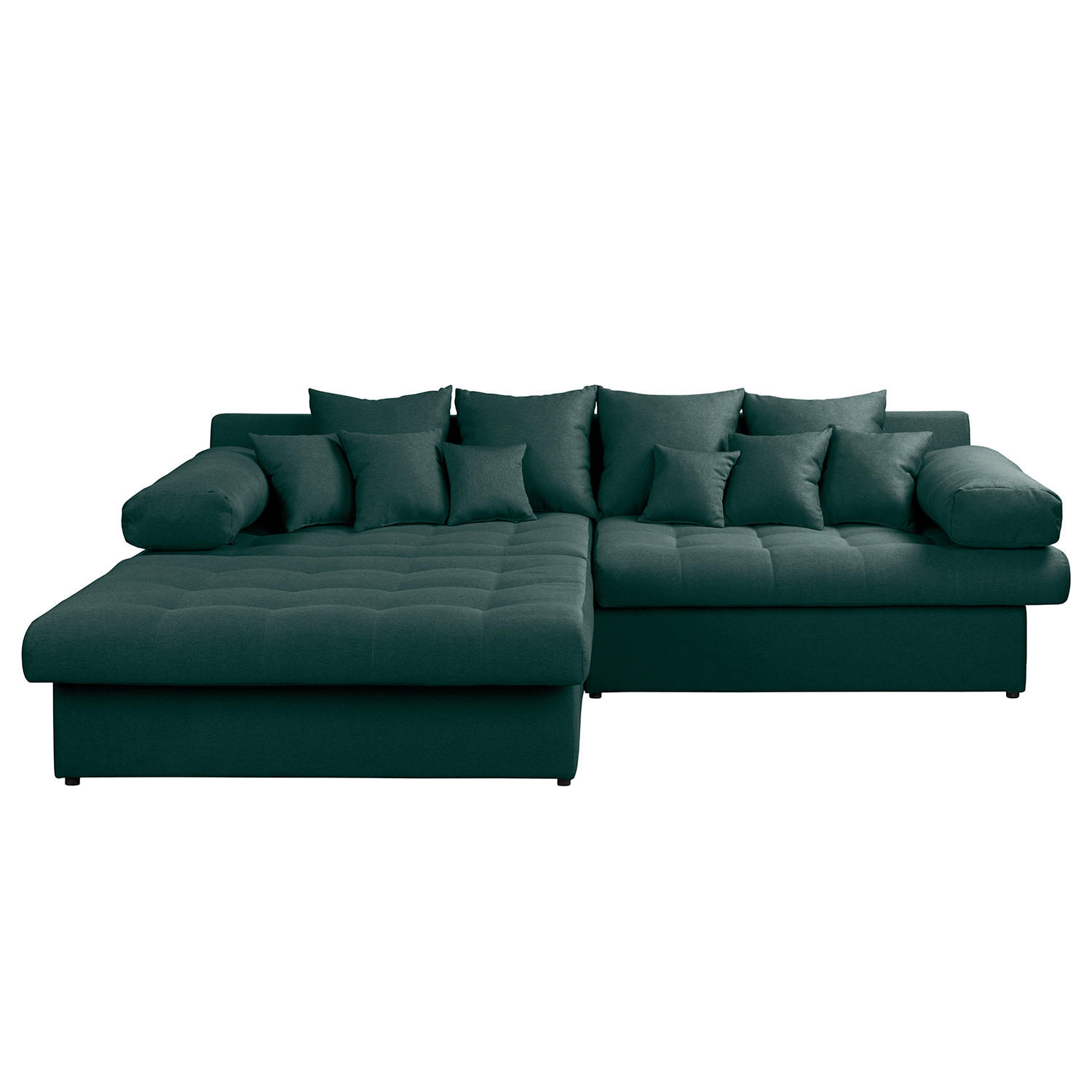 ECKSOFA Naomi in Mikrofaser Petrol Rückenkissen  243/284 cm  - Petrol/Schwarz, Design, Kunststoff/Textil (243/284cm) - P & B