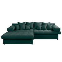 ECKSOFA Naomi in Mikrofaser Petrol Rückenkissen  243/284 cm  - Petrol/Schwarz, Design, Kunststoff/Textil (243/284cm) - P & B
