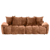 BIGSOFA  in Chenille Rostfarben  - Rostfarben/Schwarz, Design, Kunststoff/Textil (265/67/130cm) - home24