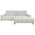 ECKSOFA inkl.Funktionen Hellgrau Chenille  - Hellgrau/Schwarz, MODERN, Textil/Metall (300/195cm) - Xora