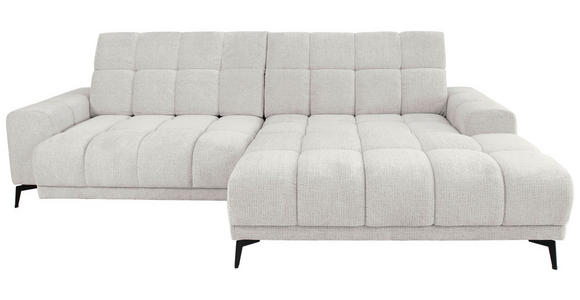 ECKSOFA inkl.Funktionen Hellgrau Chenille  - Hellgrau/Schwarz, MODERN, Textil/Metall (300/195cm) - Xora