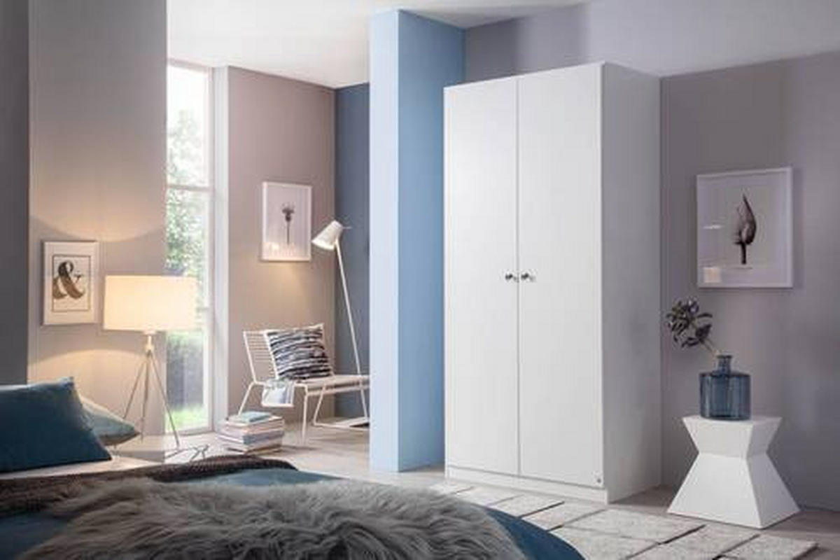 DREHTÜRENSCHRANK in Weiss  - Weiss, Basics, Holzwerkstoff (91/197/54cm) - Xora