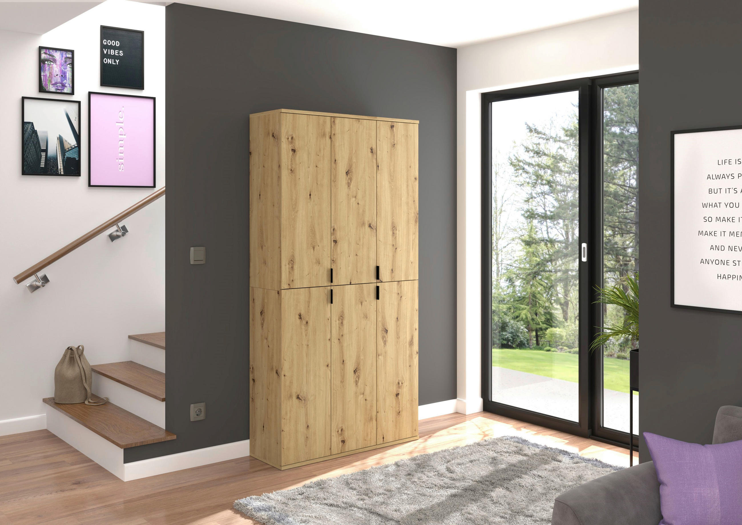 GARDEROBENSCHRANK 91/193/34 cm  - KONVENTIONELL, Holzwerkstoff/Kunststoff (91/193/34cm) - MID.YOU
