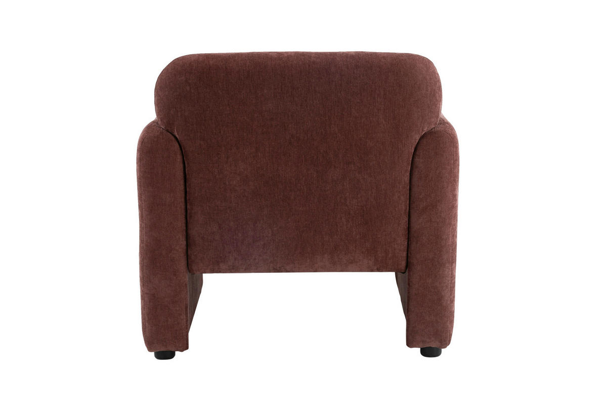 SESSEL in Samt Dunkelrot  - Schwarz/Dunkelrot, Design, Kunststoff/Textil (83/83/76cm) - MID.YOU