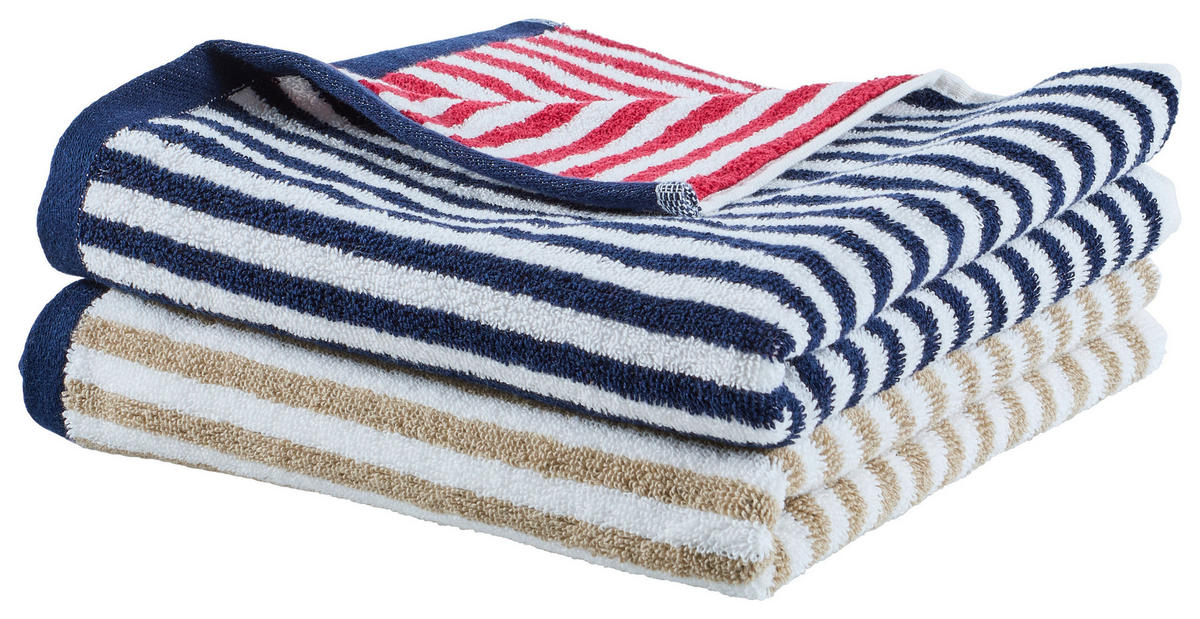 HANDTUCH Blau, Rot  - Blau/Rot, Textil (50/100cm) - Esposa