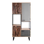 HIGHBOARD Grau, Akaziefarben, Hellbraun  88/180/40 cm  - Hellbraun/Schwarz, Design, Holz/Stein (88/180/40cm) - Carryhome