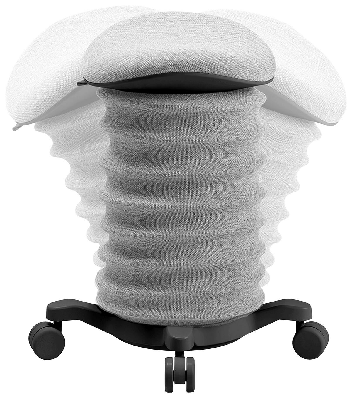 BÜROHOCKER Schwarz, Hellgrau  - Hellgrau/Schwarz, Design, Kunststoff/Textil (37,5/58-70/36cm) - Topstar