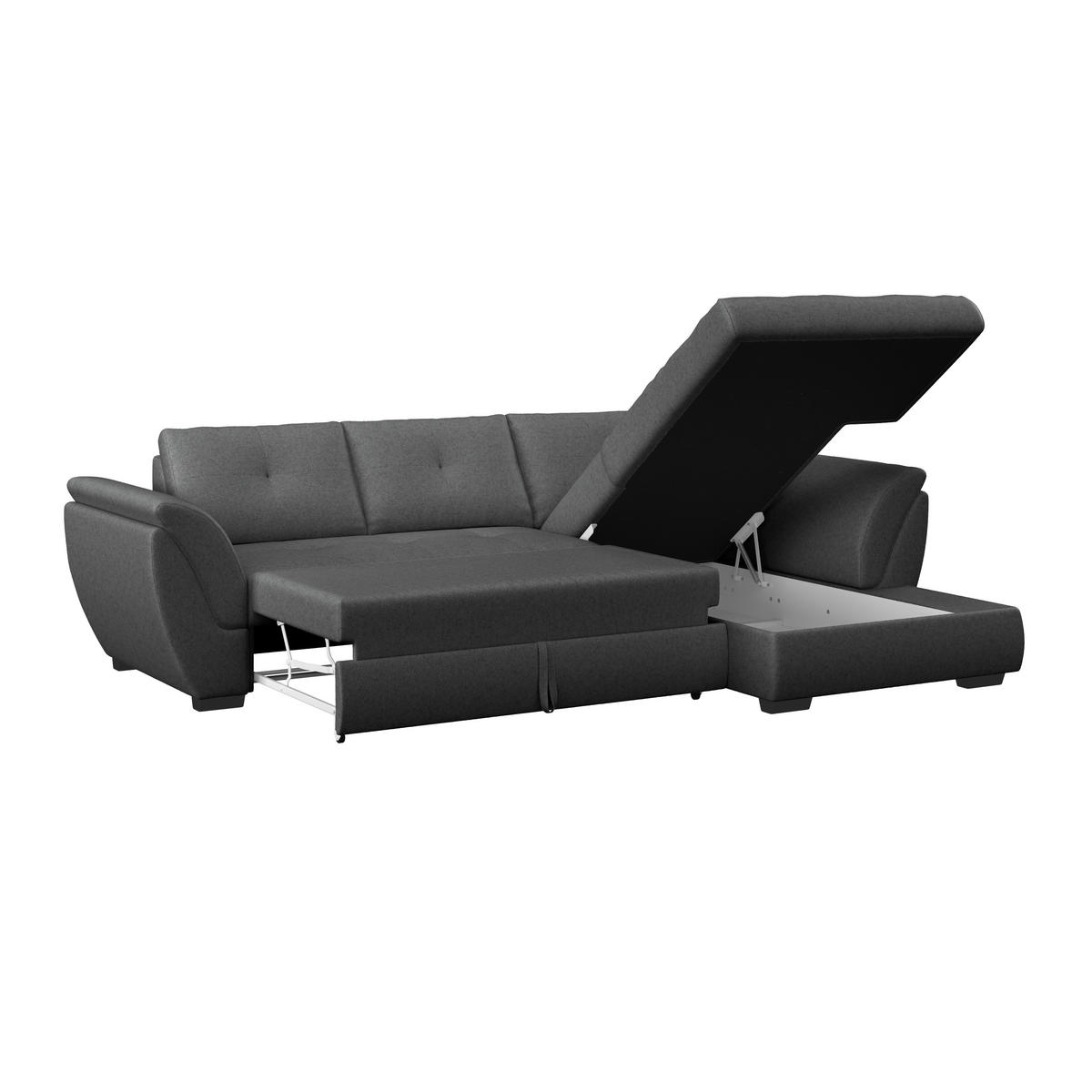 ECKSOFA in Webstoff Anthrazit  - Anthrazit/Schwarz, Design, Kunststoff/Textil (278/187cm) - Livetastic