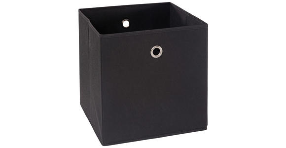FALTBOX 2er Set Metall, Textil, Karton Schwarz, Silberfarben - Silberfarben/Schwarz, Design, Karton/Textil (32/32/32cm) - Carryhome