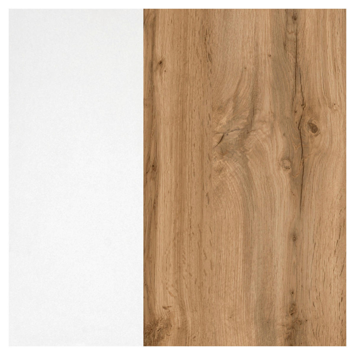 KÜCHENLEERBLOCK 240 cm   in Weiss, Eiche Wotan  - Weiss/Eiche Wotan, Design, Holzwerkstoff/Metall (240cm) - Held