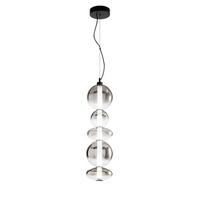 LED-PENDELLEUCHTE Luce Ambiente e Design 20/233,5 cm   - Dunkelgrau/Schwarz, KONVENTIONELL, Glas/Metall (20/233,5cm)