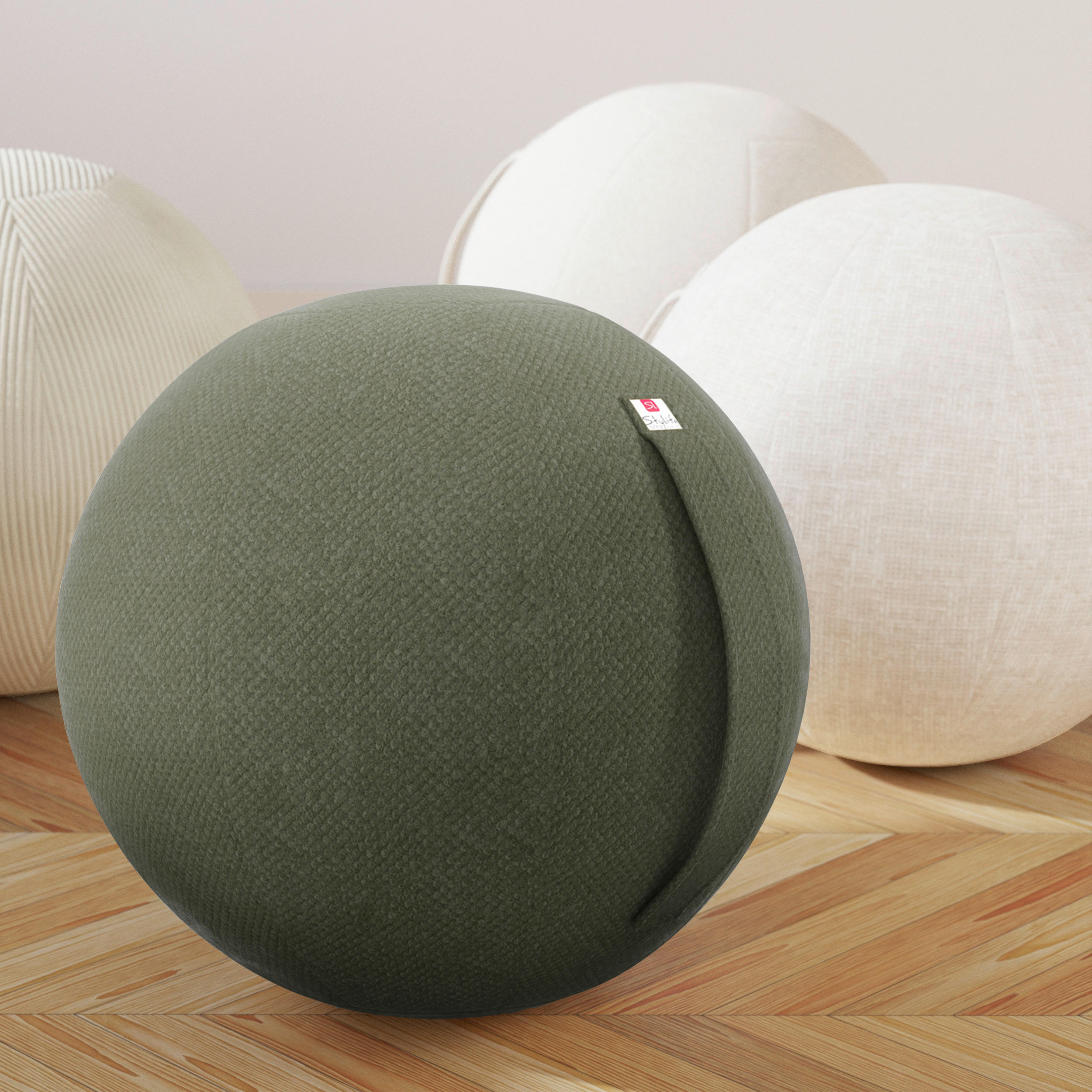 SITZBALL Plüsch  - Grün, Design, Textil (60/60/60cm) - Stylife