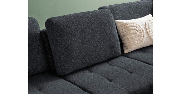 ECKSOFA in Bouclé Schwarz  - Schwarz, Natur, Textil/Metall (288/233cm) - Valnatura