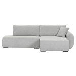 ECKSOFA Grau Flachgewebe Zierkissen, Rückenkissen, Bettkasten, Schlaffunktion, Rücken echt, Liegefläche im Originalstoff  - Schwarz/Grau, KONVENTIONELL, Kunststoff/Textil (260/145cm) - Carryhome