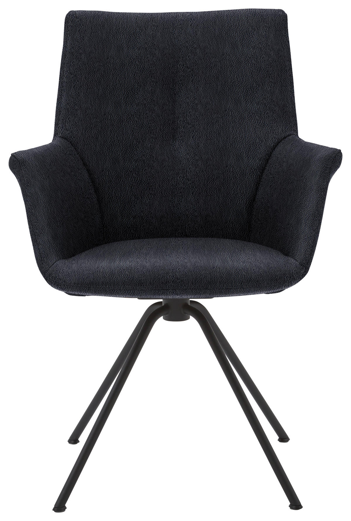 ARMLEHNSTUHL  in Stahl Echtleder pigmentiert  - Schwarz, Design, Leder/Metall (60/90/61cm) - Dieter Knoll