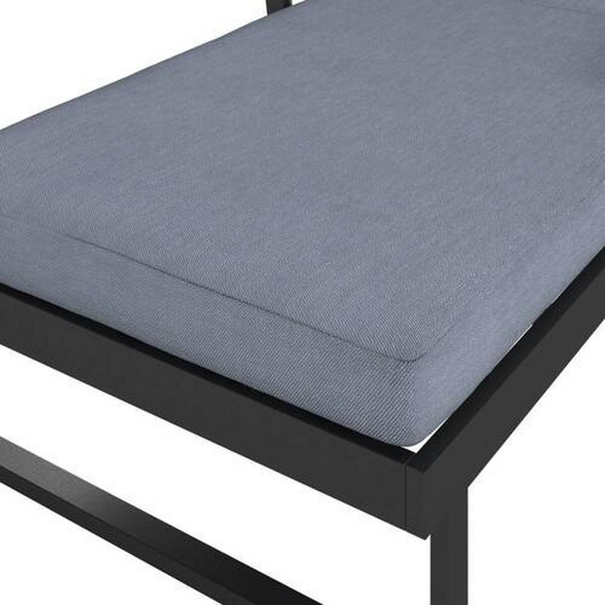SONNENLIEGE 77/101/200 cm Teakholz  - Schwarz, MODERN, Holz/Metall (77/101/200cm) - Ambia Garden