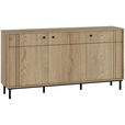 SIDEBOARD  in 160,2/81,8/37 cm  - Eichefarben/Schwarz, MODERN, Holzwerkstoff/Kunststoff (160,2/81,8/37cm) - Carryhome