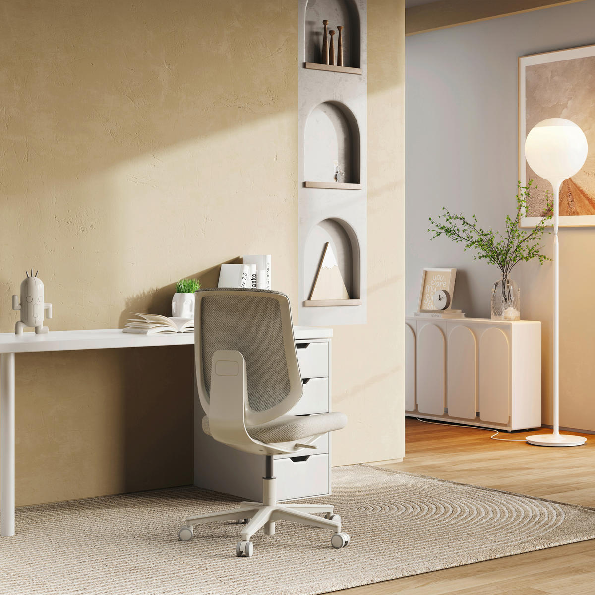 DREHSTUHL Flachgewebe Taupe  - Taupe, MODERN, Kunststoff/Textil (44/99/56cm) - MID.YOU