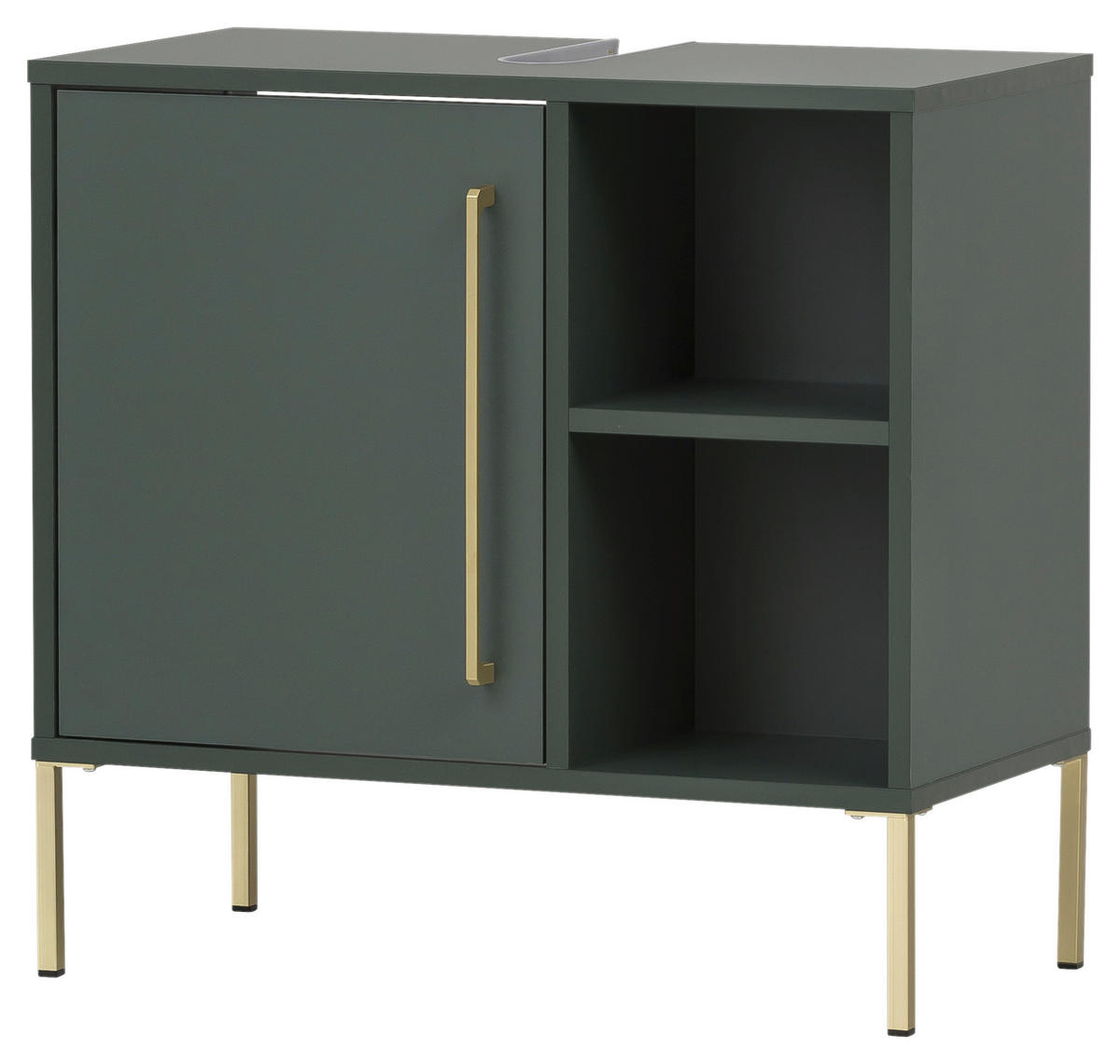 WASCHBECKENUNTERSCHRANK 65,3/63,3/33,1 cm  - Waldgrün/Goldfarben, MODERN, Holzwerkstoff/Metall (65,3/63,3/33,1cm) - Stylife