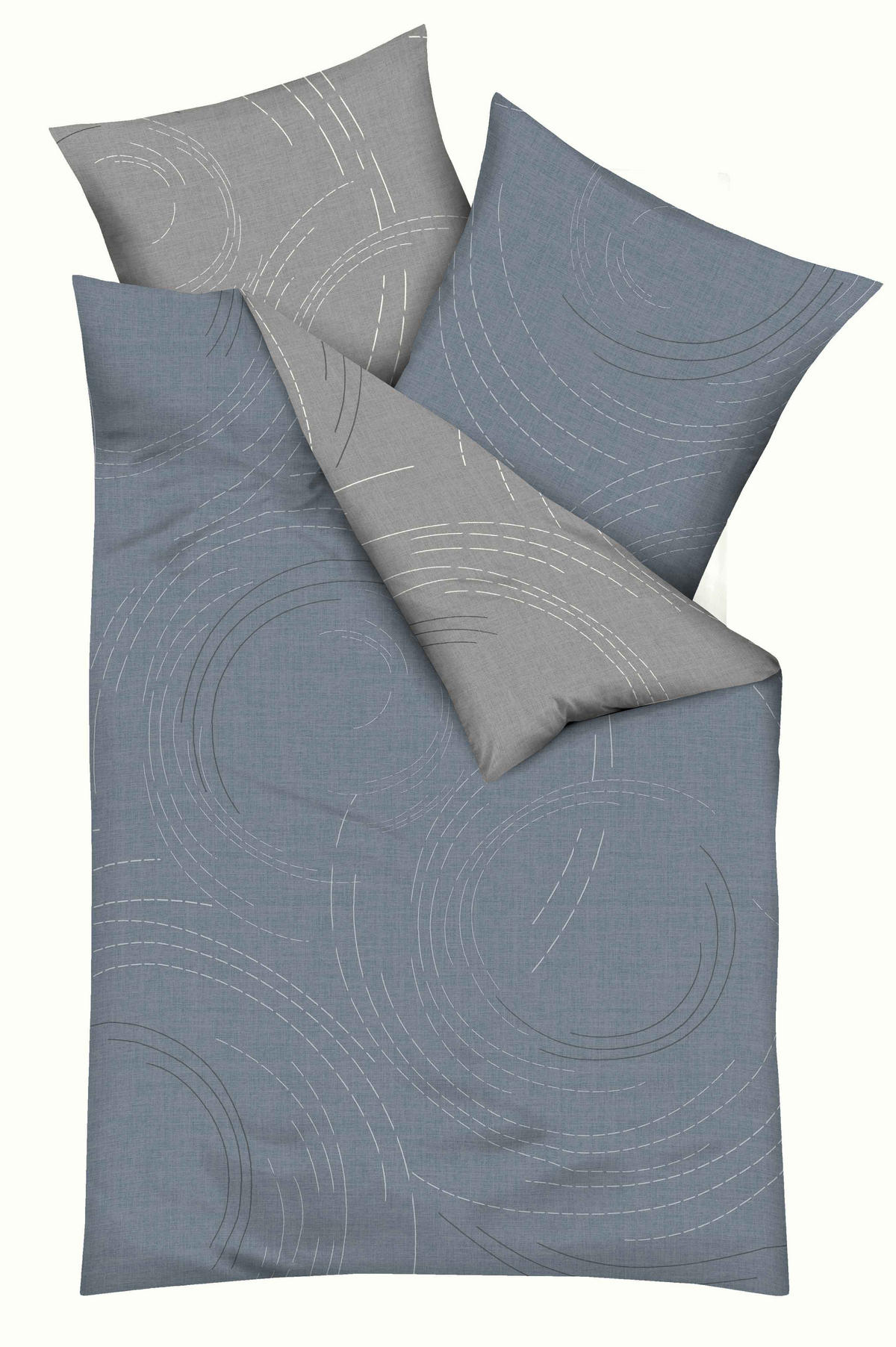 POSTELJNINA JARO 200/200 cm saten siva, svetlo modra  - svetlo modra/siva, Design, tekstil (200/200cm) - Kaeppel