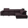 ECKSOFA Braun Echtleder  - Chromfarben/Braun, Design, Leder/Metall (290/223cm) - Pure Home Lifestyle