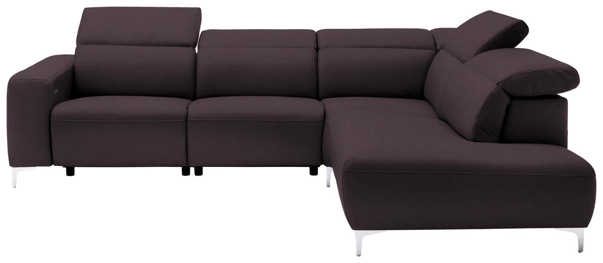 ECKSOFA in Echtleder Braun  290/223 cm  - Chromfarben/Braun, Design, Leder/Metall (290/223cm) - Pure Home Lifestyle