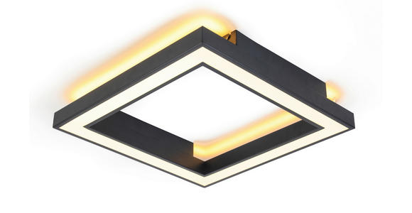 LED-DECKENLEUCHTE 50/50/8 cm    - Schwarz, Trend, Kunststoff/Metall (50/50/8cm) - Novel