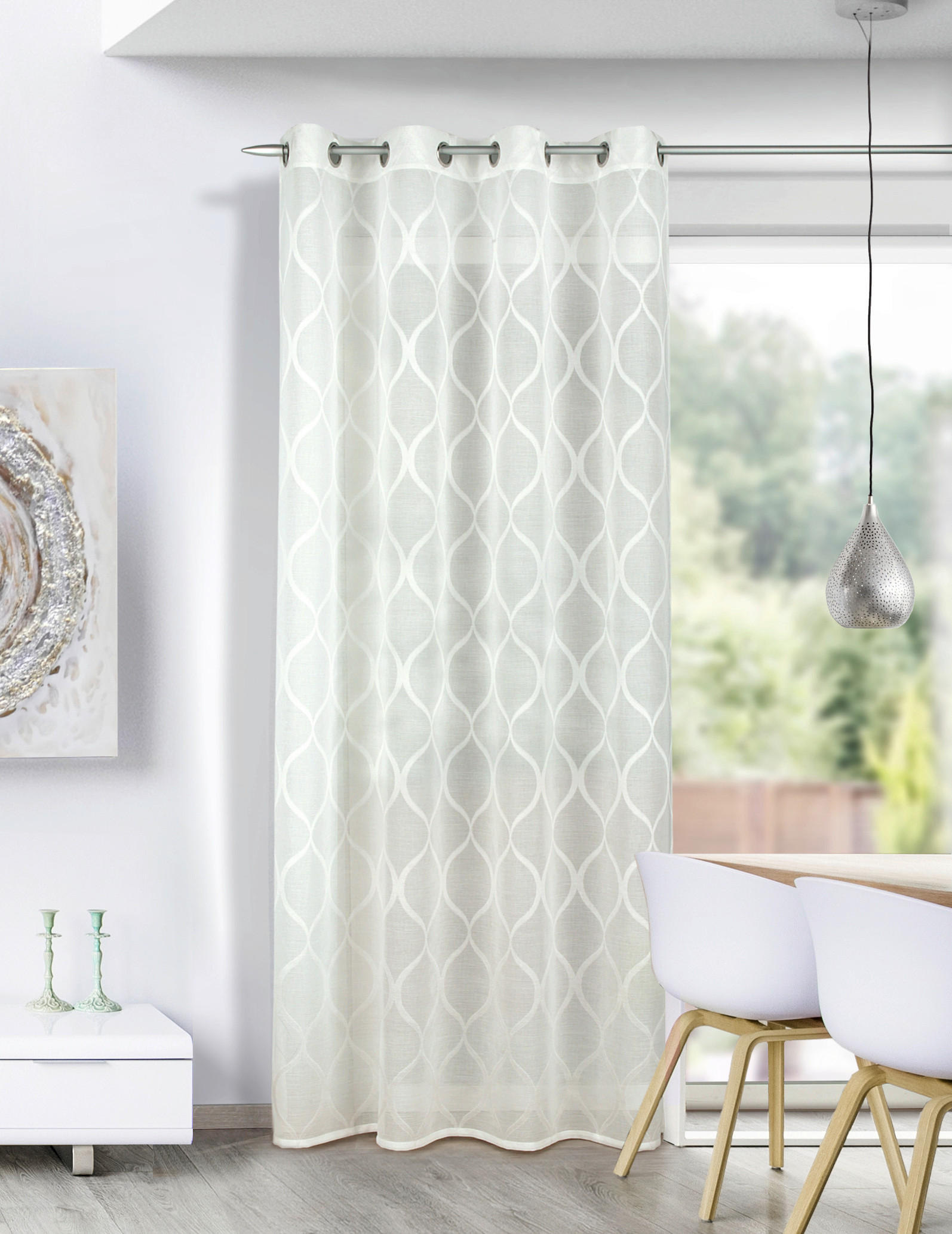 FERTIGVORHANG halbtransparent  - Weiß, Basics, Textil (135/245cm)