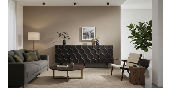 SIDEBOARD  200/80/40 cm  - Schwarzbraun/Schwarz, LIFESTYLE, Holz/Metall (200/80/40cm) - Landscape