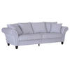 BIGSOFA Flachgewebe Hellgrau  - Dunkelbraun/Hellgrau, KONVENTIONELL, Holz/Textil (270/80/110cm) - Livetastic