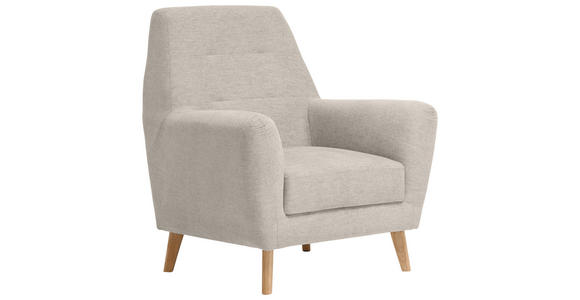 SESSEL in Webstoff Beige - Eichefarben/Beige, Design, Holz/Textil (90/105/84cm) - Carryhome