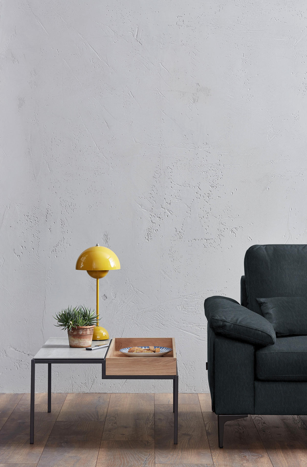 3-SITZER-SOFA  in Echtleder Dunkelblau   - Schwarz/Dunkelblau, Design, Leder/Metall (224/86/97cm) - Schöner Wohnen