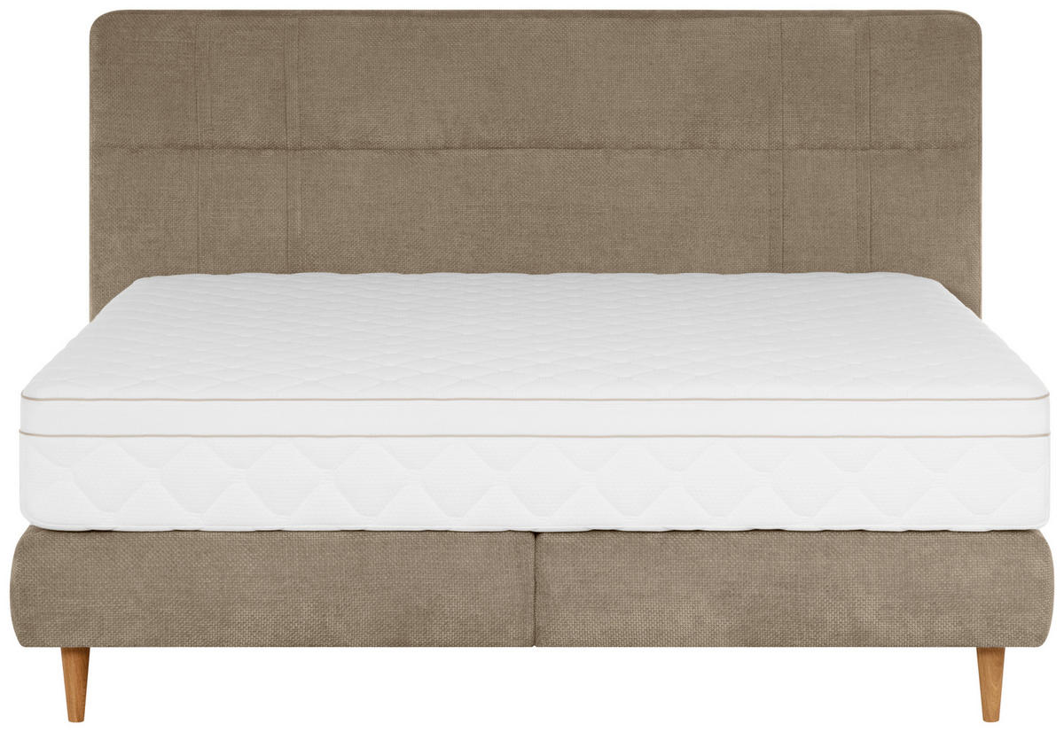 BOXSPRINGBETT 160/200 cm  in Hellbraun  - Hellbraun/Eichefarben, MODERN, Holz/Textil (160/200cm) - Welnova