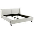 POLSTERBETT Beleuchtung 140/200 cm  in Creme  - Creme/Schwarz, MODERN, Textil/Metall (140/200cm) - Novel
