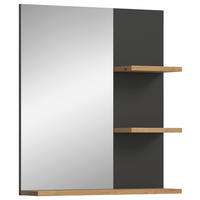 SPIEGEL 63/73/16 cm  - Dunkelgrau/Eiche Artisan, MODERN, Glas/Holzwerkstoff (63/73/16cm) - MID.YOU