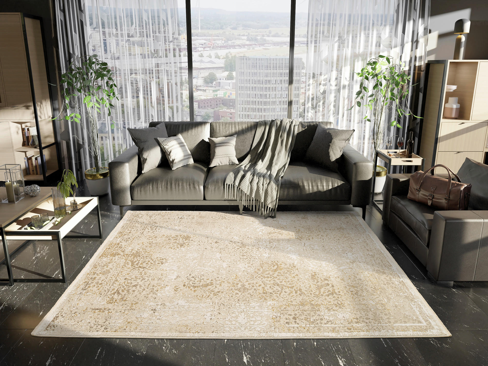 VINTAGE-TEPPICH 240/300 cm Elba Gelb  - Gelb, Design, Textil (240/300cm) - Dieter Knoll