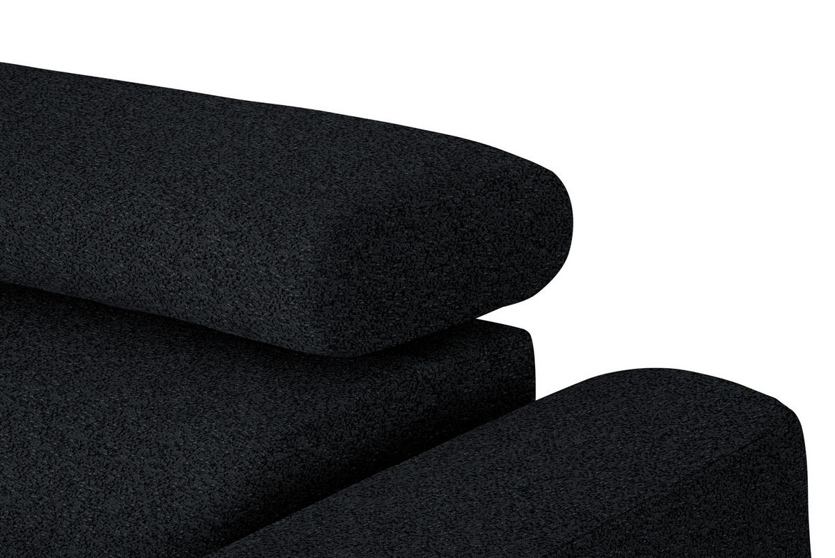 ECKSOFA in Chenille Anthrazit  205/280 cm  - Anthrazit/Schwarz, Design, Textil/Metall (205/280cm) - Xora