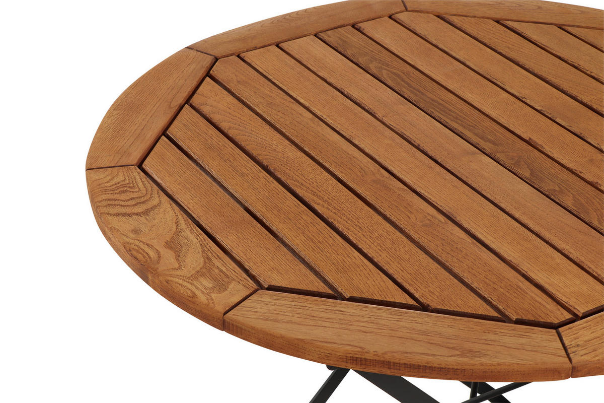 GARTENKLAPPTISCH 85/85/78 cm  - Robinienfarben/Schwarz, KONVENTIONELL, Holz/Metall (85/85/78cm) - Siena Garden