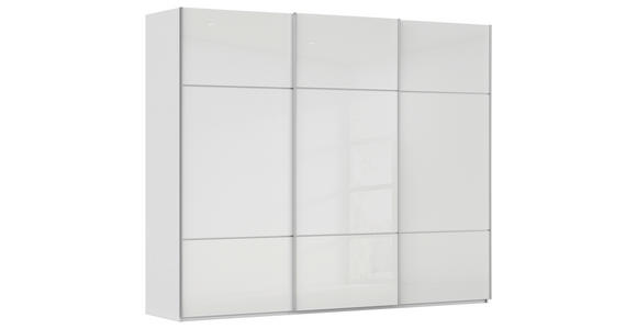 SCHWEBETÜRENSCHRANK 271/223/68 cm 3-türig Weiß - Alufarben/Weiß, KONVENTIONELL, Glas/Holzwerkstoff (271/223/68cm) - Novel