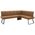 ECKBANK 181/157 cm  in Schwarz, Cognac  - Cognac/Schwarz, Design, Textil/Metall (181/157cm) - Dieter Knoll