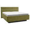 POLSTERBETT 180/200 cm,  in Hellgrün, gepolstertes Kopfteil, Bettkasten, Lattenroste, Matratzen, H4 + H4 = sehr fest  - Schieferfarben/Weiß, Design, Textil (180/200cm) - Musterring
